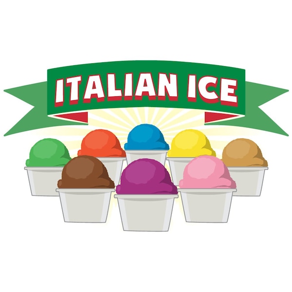 Safety Sign, 9 in Height, Vinyl, 6 in Length, Italian Ice, D-DC-16-Italian Ice